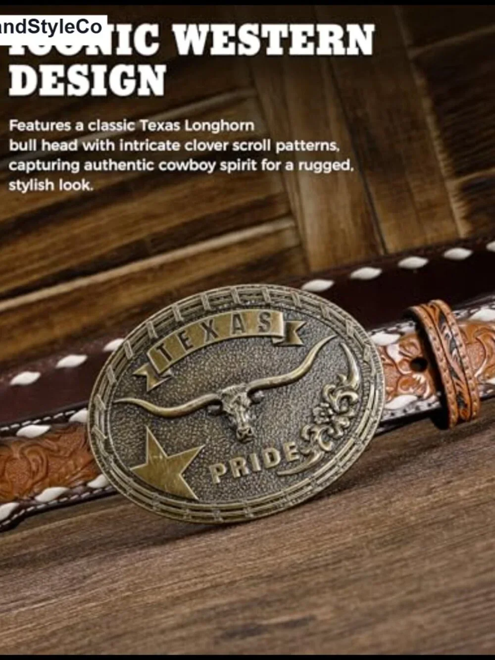 Texas Longhorn Bull Belt Buckle Alloy Metal Western